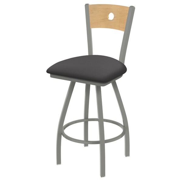 30" Swivel Counter Stool, SS Finish, Nat Back, Canter Storm Seat